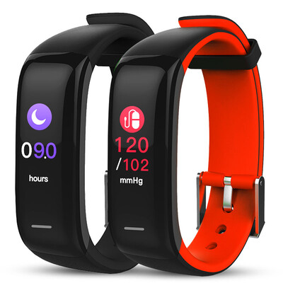 

Hong Kong Sen GASON smart bracelet P1 plus heart rate blood pressure monitoring high-definition color sports bracelet men&women step waterproof 50 meters call micro channel reminder black