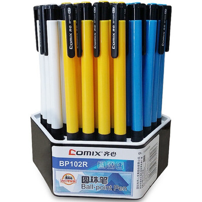 

Comix) 60 loaded blue anti-slip handshake ballpoint pen 0.7mm new and old packaging random office stationery BP102R