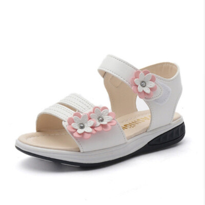 

Girls Flower Sandals Children Beach Slippers Shoes Summer Style Kids Slip-Resistant Sandals Girls Princess Roman Shoes