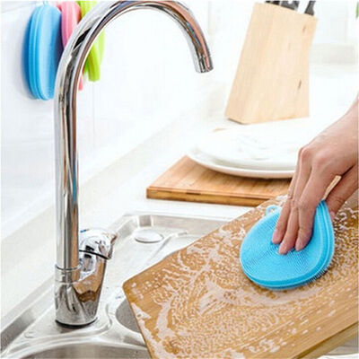 

Silicone Brush Magic Dish Bowl Pot Pan Wash Scrubber Cleaning Brushes Kitchen Cleaner Sponges Scouring Pads
