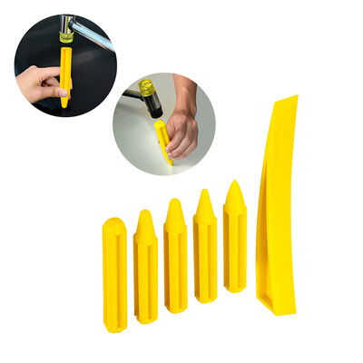 

6Pcs DIY Super PDR Tools Paintless Dent Repair Tool Kits Yellow Pen For Rubber Hammer Dent Removal Auto Curved Window Wedge Kits