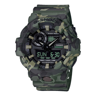 

Casio (CASIO) Часы G-SHOCK Стерео циферблат Камуфляж Стиль Мужские водонепроницаемые спортивные часы Кварцевые часы GA-700CM-3A