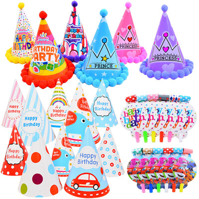 

Qinglan birthday party set birthday hat 16 top blowing dragon whistle speaker 12
