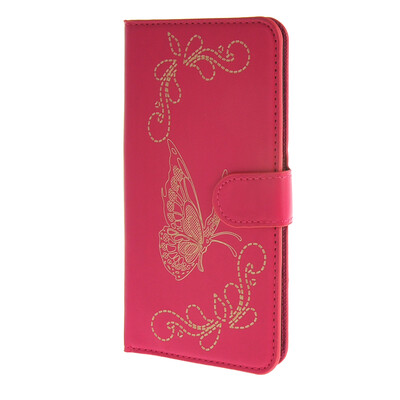 

MOONCASE чехол для Samsung Galaxy Note 5 Edge Butterfly series Leather Flip Wallet Card Slot Stand Back Cover Hot pink