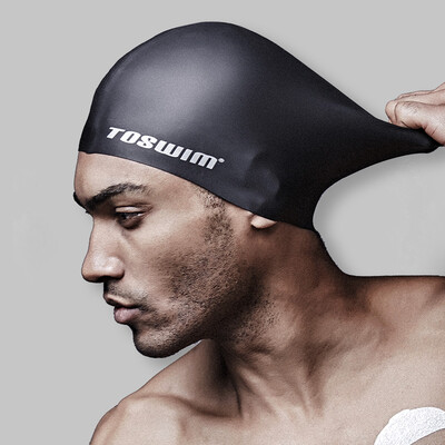 

Tuosheng TOSWIM swimming Mr swimming goggles swimming cap female long hair waterproof mens solid color silicone swimming cap comfortable not head squid black large version