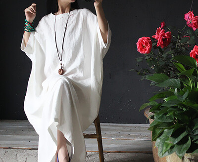 

Весеннее / летнее платье для нового стиля Art Art Sen's Loose Women's Robes