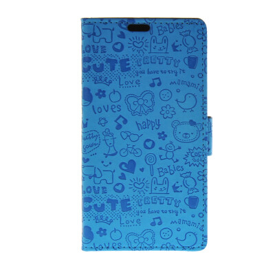 

MOONCASE Cute Little Witch Leather Side Flip Wallet Card Holder Stand Pouch Case Cover for Sony Xperia C4 Blue