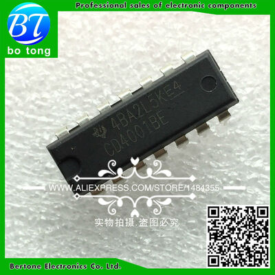 

10PCS CD4001BE DIP-14 CD4001 DIP free shipping