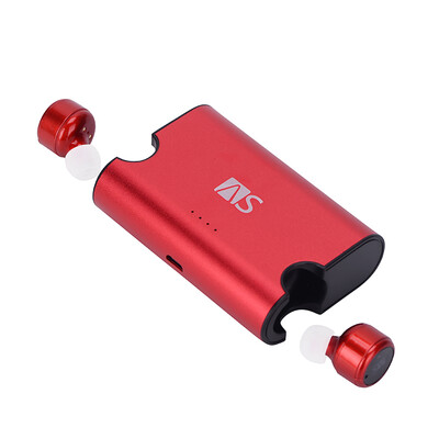 

AS X2T button Bluetooth headset wireless mini invisible headset with charging compartment long battery life Apple Android phone universal sapphire blue