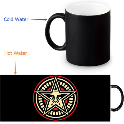 

Shepard Fairey Graffiti 350ml12oz Heat Reveal Mug Color Change Coffee Cup Sensitive Morphing Mugs Magic Mug Milk Tea Cups