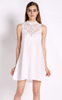 

Womens Fashion Cut Out Sleeveless Lace Dress Dresses