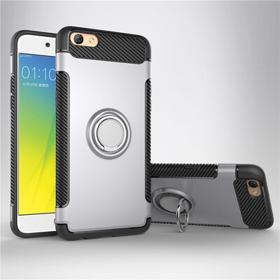 

OPPO R9R9S Plus Armor Car Magnetic Suction Ring Bracket Silicon TPU Hard PC Phone Case