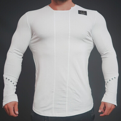 

Muscle Dr brothers new fitness sports casual tight cotton mens Slim long-sleeved T-shirt