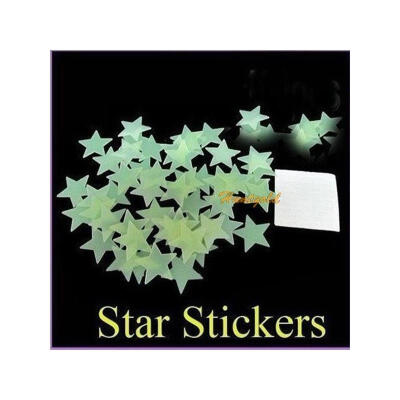 

100pack Luminous Stars Stickers Stereoscopic Decorative Wall Sticks f Room DIY