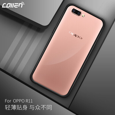 

Collen OPPO R11 Mobile Shell Cover R11 Fallen Full Enclosure Soft Crystal Clear Black