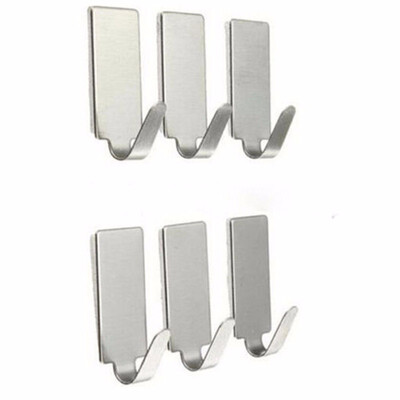 

Cntomlv Hot Sell 6X round Adhesive Kitchen Wall Door Stainless Steel Stick Hook Hanger