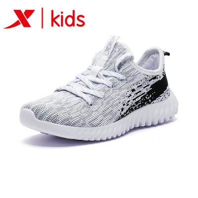 

Xtep XTEP childrens sports shoes boys shoes in the big childrens mesh breathable lightweight running shoes 682115119777 white black 38