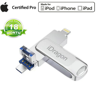 

USB 30 Lightning Flash Drive For iPhone External Storage OTG Compatible to iPhoneiPadiPodAndroid PhoneMac&PC