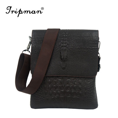 

New Arrival Hot Sale Leisure Man Bag Black Crocodile Pattern Crossbody Real Cowhide 100% Full Genuine Leather Men Messenger Bags Sales