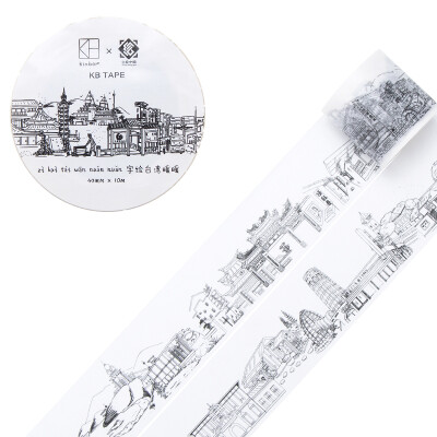 

Kinbor × word painted Chinese PDA&paper tape 45mm10m wide version of the hand book sticker construction decorative tape DTB64176