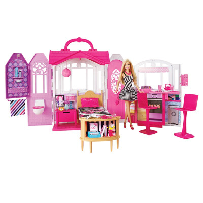 

Barbie shining holiday house doll large suit gift girl toy gift box CFB65