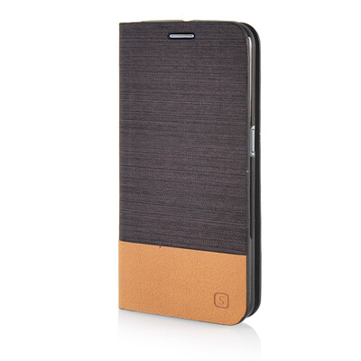 

MOONCASE Canvas Design Leather Side Flip Wallet Pouch Stand Shell Back ЧЕХОЛ ДЛЯ Samsung Galaxy S6 Coffee