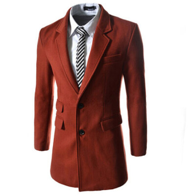 

Zogaa Autumn And Winter New Mens Wool Coat Single-breasted Long