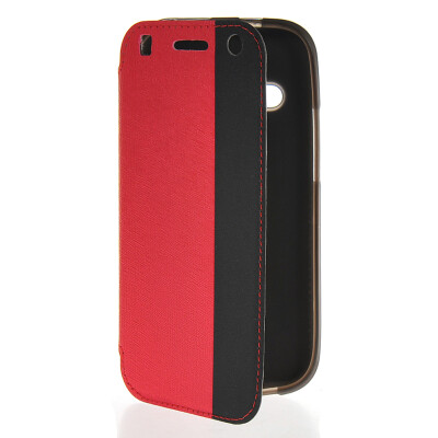 

MOONCASE Mixed colors Leather Side Flip Wallet Card Pouch Stand Soft Shell Back Case Cover for Htc One Mini 2 ( M8 Mini ) Red