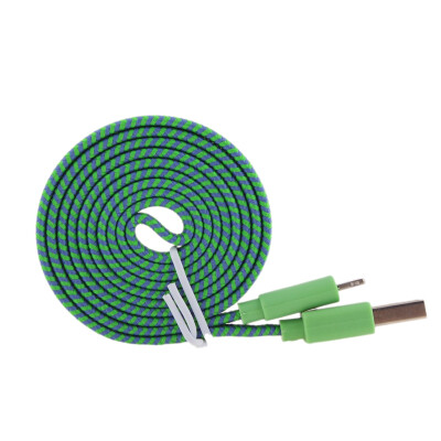 

3/6/10Ft Durable Braided Flat 8Pin Double-sided USB Data Sync Charger Cable Cord for iPhone 5 5S 6 6S Plus iPad 4 5 Air iOS9