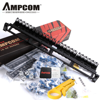 

AMPCOM Super five 24-port patch panel 1U rack cabinet cable engineering gold plating