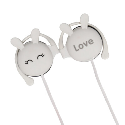 

Cute Rabbit Cartoon Stereo Earphone Headphone with mic 35mm Ear-hook Sports Headset for Girls Kids Xiaomi Mobile Phone Gift Mp3