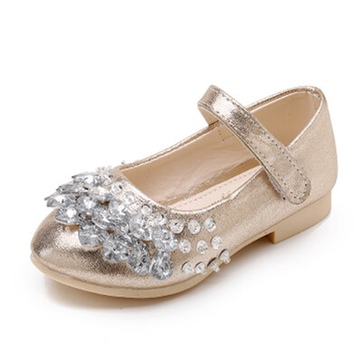 

2018 New Autumn Children Shoes Girls Shoes Fashion Rhinestone Princess Flat PU Leather Kids Shoes for Girl Party Dance Shoes