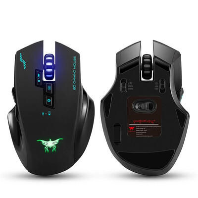 

Combaterwing W100 2.4GHz Беспроводная и проводная игровая мышь 2400DPI 3 цвета Дыхание - черный