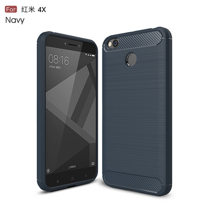

Углеродного волокна матовый Силиконовый чехол на xiomi xiaomi хиоми редми redmi 4X чехла случае прочная Броня чехлы бампер