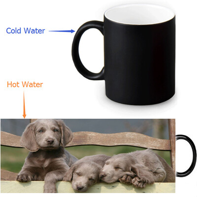 

Weimaraner 350ml/12oz Heat Reveal Mug Color Change Coffee Cup Sensitive Morphing Mugs Magic Mug Milk Tea Cups