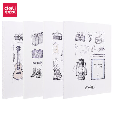 

Deli deli 4 B560 pages travel magazine series stitching soft copybook notebook notebook FB560-4