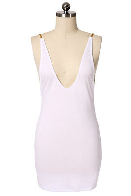 

Stylish New Lady Sleeveless Backless V-neck Sexy Package Hip Club Party Mini Dress