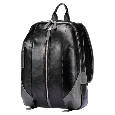 

Pabojoe mens fashion casual leather backpack black