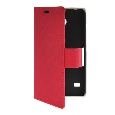 

MOONCASE Slim Leather Side Flip Wallet Card Slot Pouch with Kickstand Shell Back Case Cover for Huawei Ascend Y550 Red