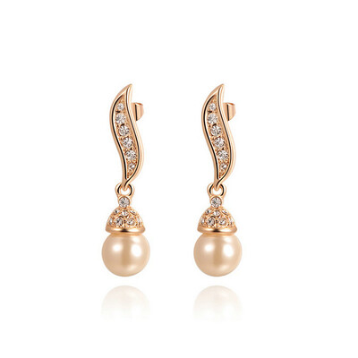 

Yoursfs® 18k rose позолоченные перл - сережку женщин моды ухо украшения