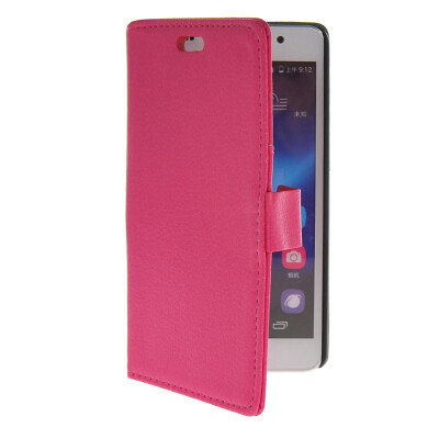 

MOONCASE Slim Leather Flip Wallet Card Pouch with Kickstand Shell Back Case Cover for Huawei Honor 6 Hot pink