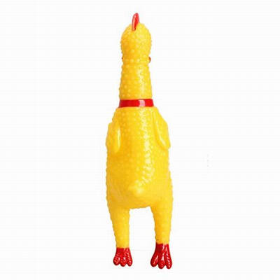

Yixiukeji Yellow Screaming Rubber Chicken Pet Dog Toy Squeak Squeaker Chew Toysmall size