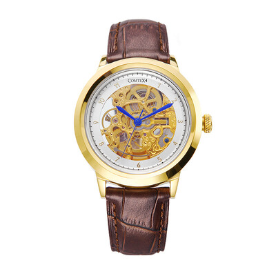 

New Luxury Brand Men Automatic Mechanical Sapphire Mirror Hollow Watches Casual Waterproof Mens Wristwatch Business Watch