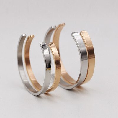 

C-type bayonet couple bracelet a pair of mens bracelet Bangle bracelet opening 18K rose gold titanium steel jewelry