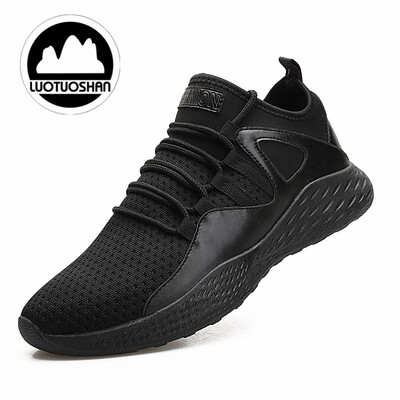 

Mens fashion trend Net surface breathable Super light non-slip outdoor Casual Sports shoes lace-up Flat shoes