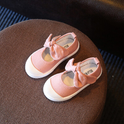 

Fall 2018 Children Shoes Girls Canvas Shoes Fashion Bowknot Comfortable Kids Casual Shoes Sneakers Toddler Girls Princess Shoes
