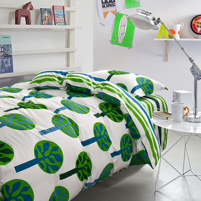 

Yalu free cotton printed three-piece personality bedding cotton kits 12 m bed for spring trees