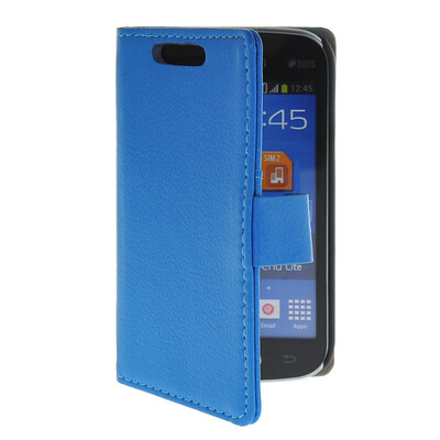 

MOONCASE Slim Leather Flip Card Pouch with Kickstand Shell Back ЧЕХОЛ ДЛЯ Samsung Galaxy Trend Lite S7390 S7392 Blue