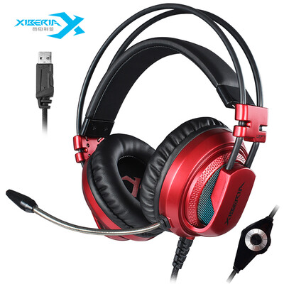 

Siberian XIBERIA V10 Gaming Gaming Headset 71 Channel Headband Subwoofer 7 Glowing Computer Headset Eating Chicken Jedi Survival Red