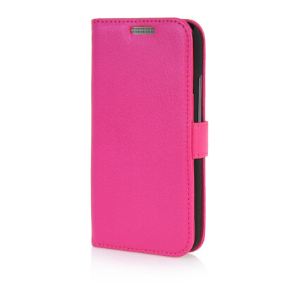 

MOONCASE High quality Leather Wallet Flip Card Slot Pouch Stand Shell Back ЧЕХОЛ ДЛЯ HTC One Mini 2 M8 Mini Hot pink